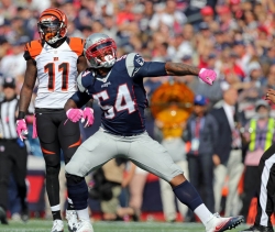 Dont&#039;a Hightower celebrates a tackle for loss 