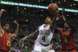 Isaiah Thomas and Marcus Smart upend Paul Millsap&#039;s historic night as Boston Celtics beat Atlanta Hawks 104-95 in Game 4