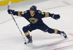 David Pastrnak helped the Bruins to a 5-1 victory over the Penguins after he scored twice on the night.