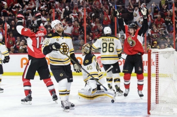 Bruins Blow Two-Goal Lead in 4-3 OT Loss to Senators in Game 2 of Playoffs