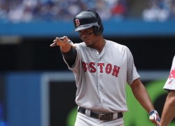 Xander Bogaerts drove in three of Boston&#039;s five runs.